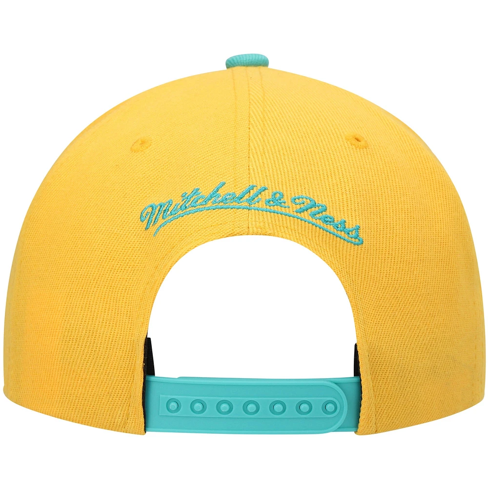 Men's Mitchell & Ness Yellow San Antonio Spurs Hardwood Classics Snapback Hat