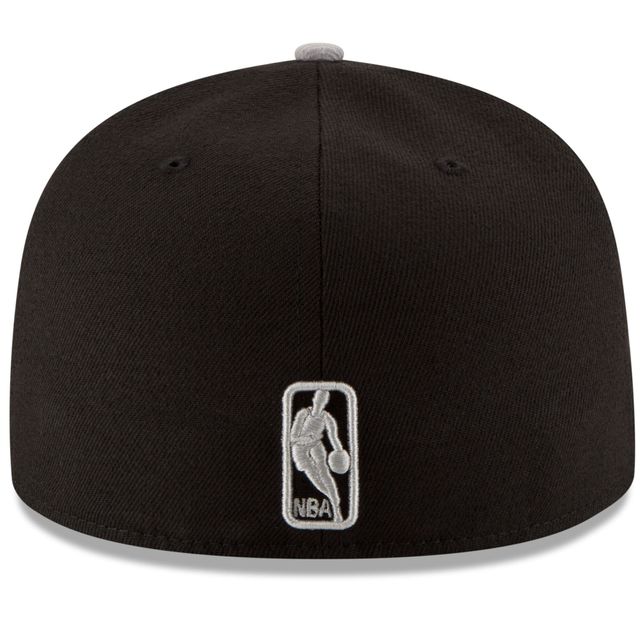 Casquette ajustée 59FIFTY 2Tone de l'équipe officielle des San Antonio Spurs New Era pour homme, noir/gris