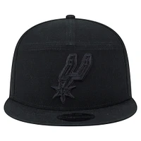 Men's New Era Black San Antonio Spurs Adventure Canvas Split Panel 9FIFTY Snapback Hat