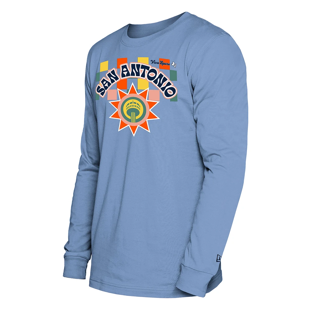 Men's New Era  Light Blue San Antonio Spurs 2024/25 City Edition Long Sleeve T-Shirt