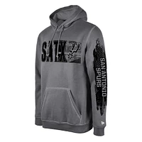Men's New Era San Antonio Spurs Gray Tip-Off Collection Pullover Hoodie