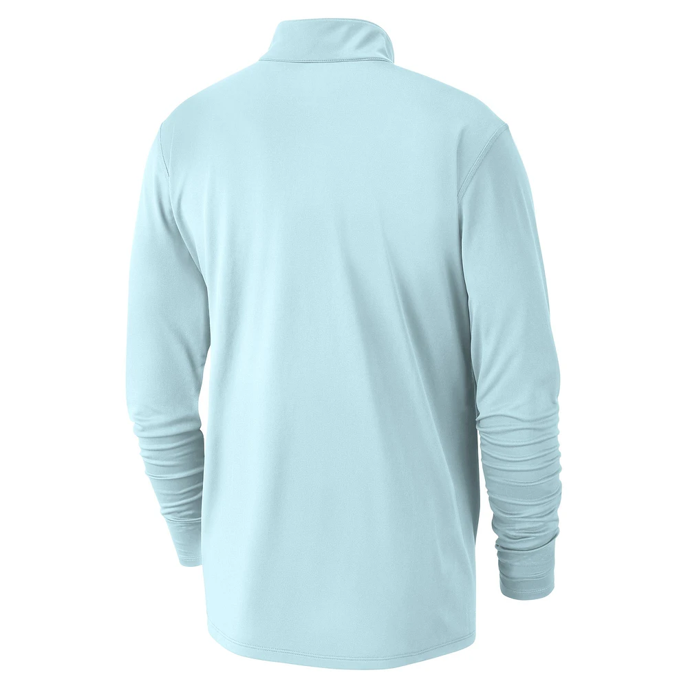 Men's Nike Light Blue San Antonio Spurs 2024/25 City Edition Authentic Coaches Performance Half-Zip Top