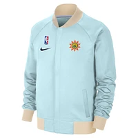 Men's Nike Light Blue San Antonio Spurs 2024/25 City Edition Authentic Showtime Performance Full-Zip Jacket