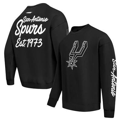 Sweat-shirt à épaules tombantes Paint the City Pro Standard pour homme, noir, San Antonio Spurs