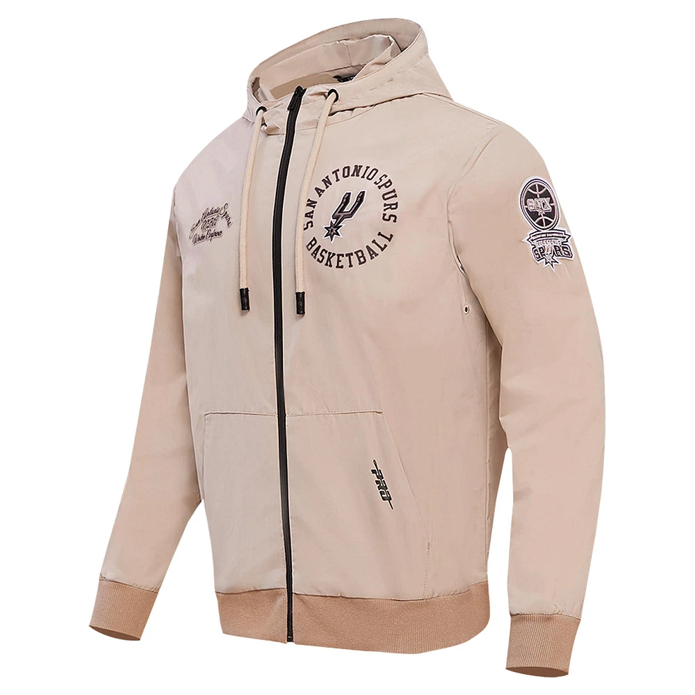 Men's Pro Standard Khaki San Antonio Spurs Hybrid Full-Zip Hoodie