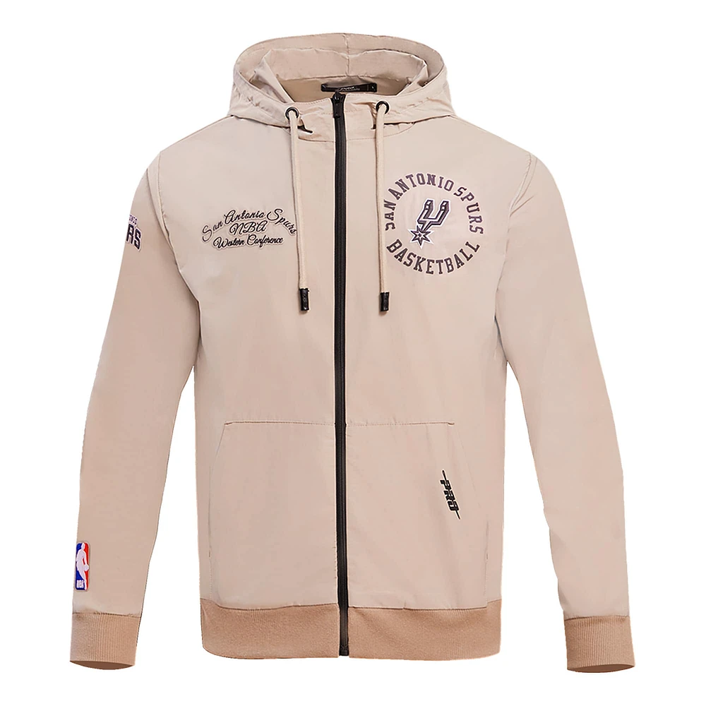 Men's Pro Standard Khaki San Antonio Spurs Hybrid Full-Zip Hoodie