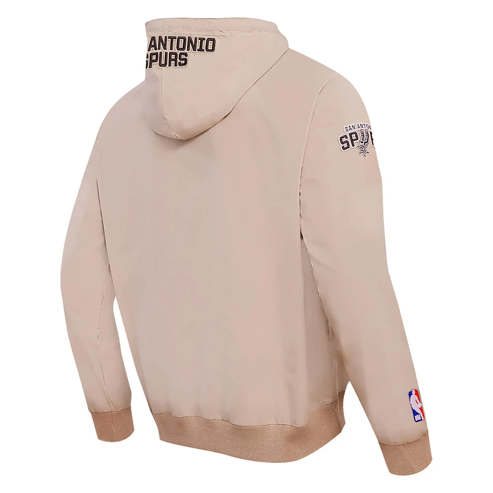Men's Pro Standard Khaki San Antonio Spurs Hybrid Full-Zip Hoodie