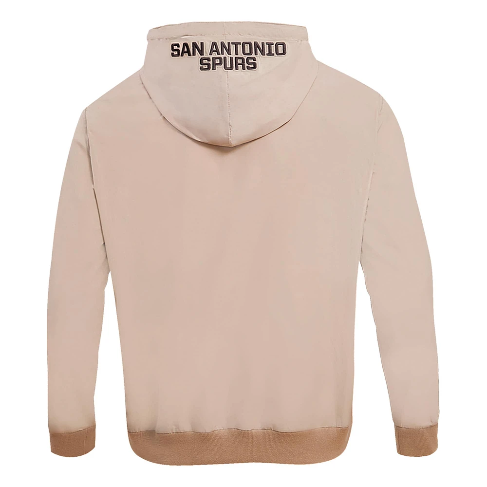 Men's Pro Standard Khaki San Antonio Spurs Hybrid Full-Zip Hoodie