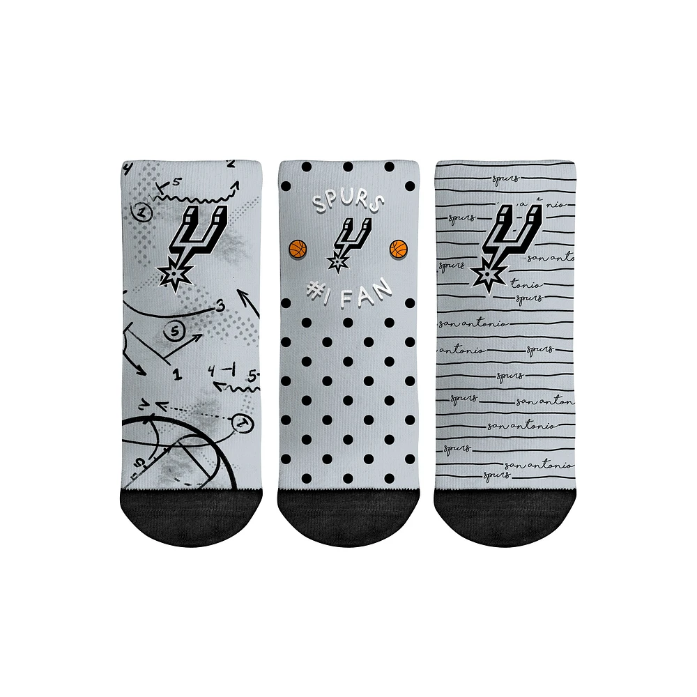 Toddler Rock Em Socks San Antonio Spurs #1 Fan 3-Pack Crew Socks Set