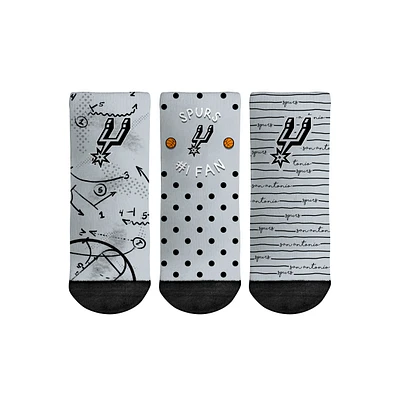 Chaussettes Rock Em pour tout-petit San Antonio Spurs #1 Fan Lot de 3 paires de chaussettes