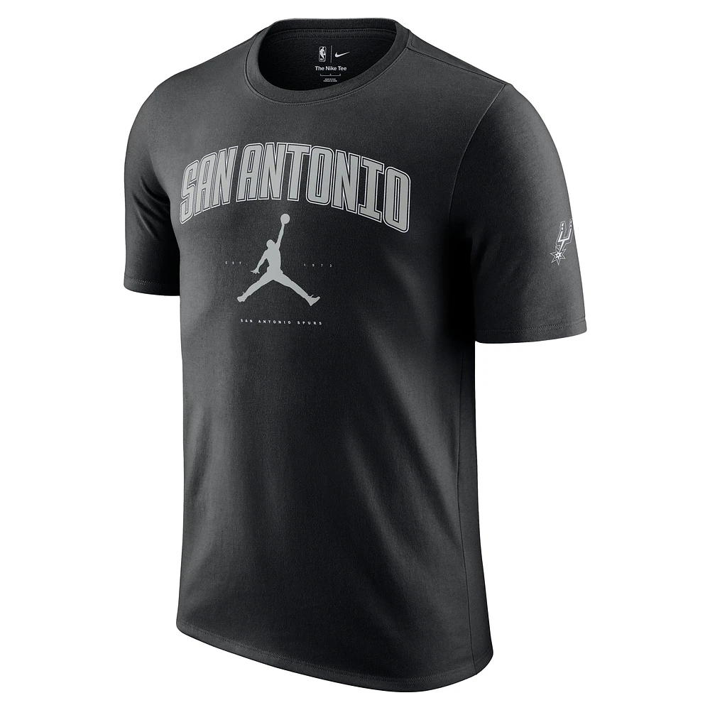 T-shirt unisexe Jordan Brand noir Essential Cities des San Antonio Spurs