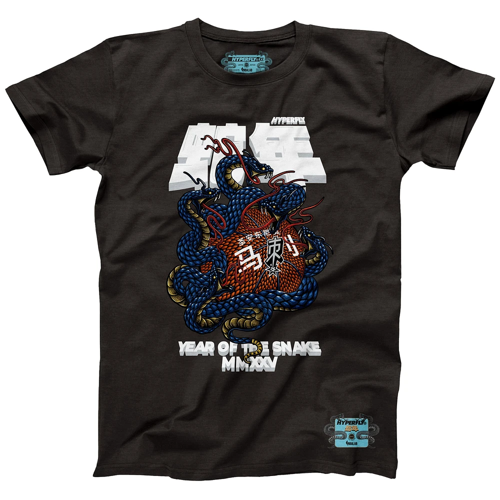 Unisex NBALab x Hyperfly Heather Black San Antonio Spurs Year of the Snake Lunar New Collection T-Shirt