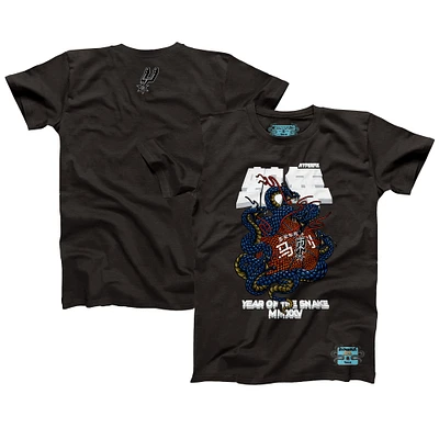 T-shirt unisexe NBALab x Hyperfly Heather Black San Antonio Spurs Collection Année du serpent Nouvel An lunaire