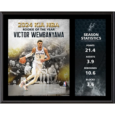 Victor Wembanyama San Antonio Spurs 12"x 15" 2024 NBA Rookie of the Year Sublimated Plaque