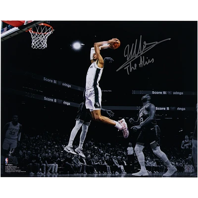 Victor Wembanyama San Antonio Spurs Autographed 16" x 20" Dunk vs. Phoenix Suns Spotlight Photograph with "The Alien" Inscription