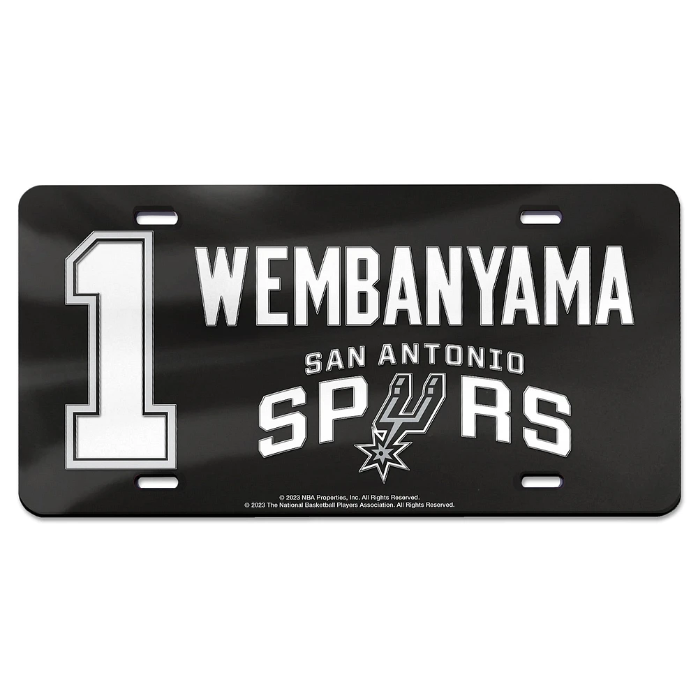 WinCraft Victor Wembanyama San Antonio Spurs Laser Cut Acrylic License Plate