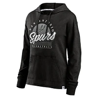 Women's Fanatics Black San Antonio Spurs Full Steam Slub Hoodie T-Shirt