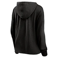 Women's Fanatics Black San Antonio Spurs Full Steam Slub Hoodie T-Shirt