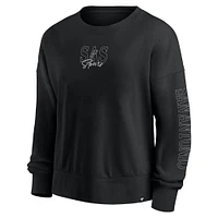 Women's Fanatics Black San Antonio Spurs Oversized Game Day Pullover Sweatshirt