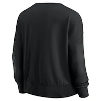 Women's Fanatics Black San Antonio Spurs Oversized Game Day Pullover Sweatshirt
