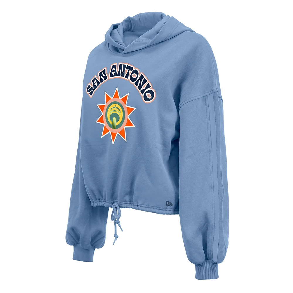 Women's New Era Light Blue San Antonio Spurs 2024/25 City Edition Cropped Pullover Hoodie