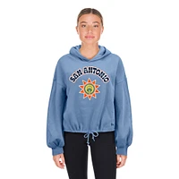 Women's New Era Light Blue San Antonio Spurs 2024/25 City Edition Cropped Pullover Hoodie