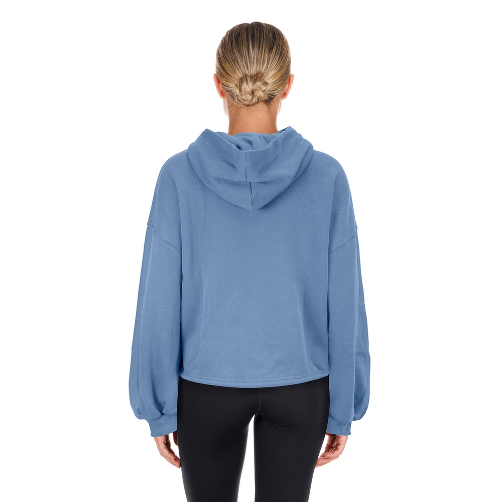 Women's New Era Light Blue San Antonio Spurs 2024/25 City Edition Cropped Pullover Hoodie