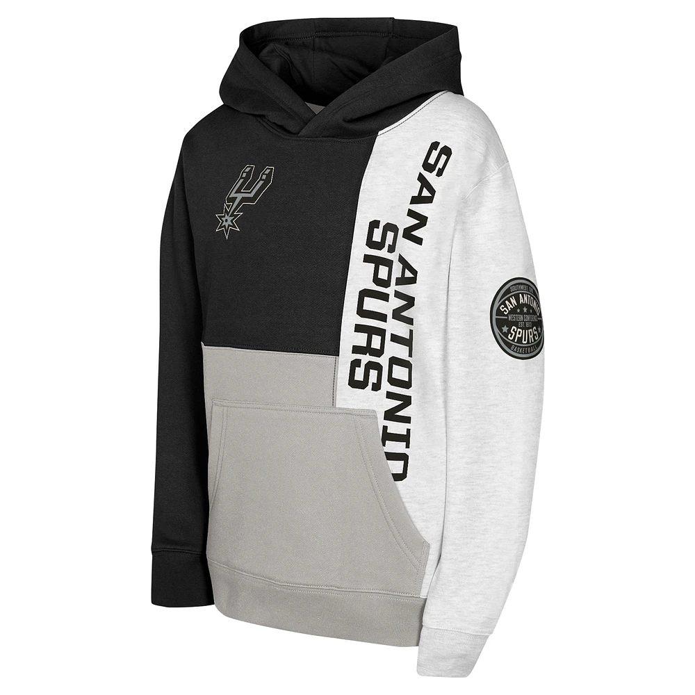 Youth  Black San Antonio Spurs Splash Pullover Hoodie