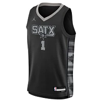 Youth Jordan Brand Victor Wembanyama Black San Antonio Spurs Swingman Jersey - Statement Edition