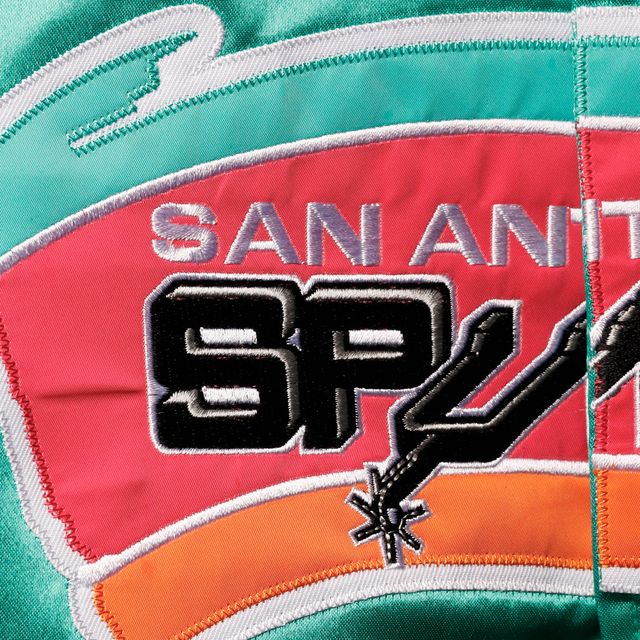Veste San Antonio Spurs Hardwood Classics Satin Raglan Full-Snap pour jeune Mitchell & Ness Bleu sarcelle