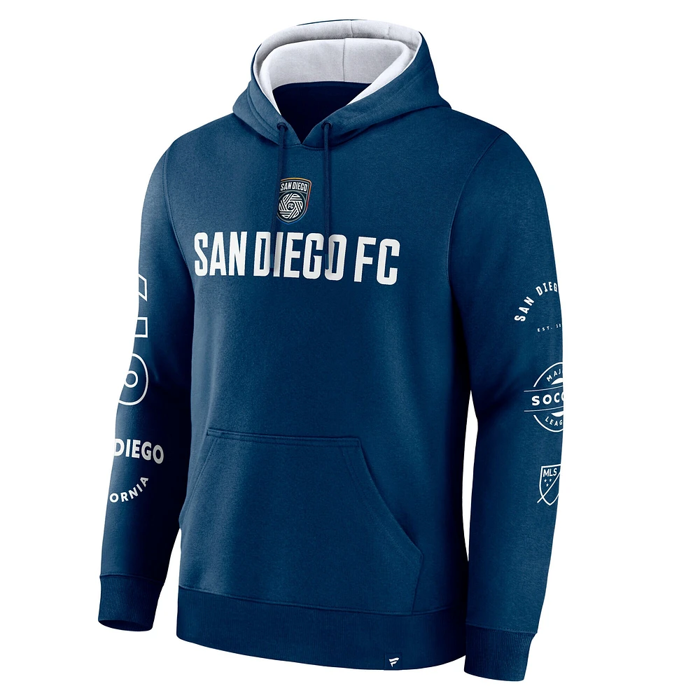 Sweat à capuche bleu marine San Diego FC Penalty Kick Legacy pour homme Fanatics