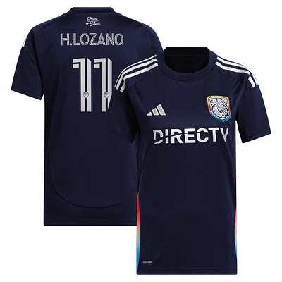 Maillot réplique de joueur adidas Hirving Lozano bleu marine San Diego FC 2025 State of Flow pour femme