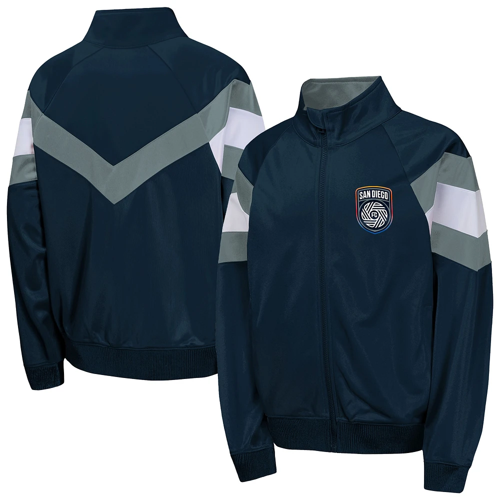 Youth Navy San Diego FC Field General Track Full-Zip Jacket