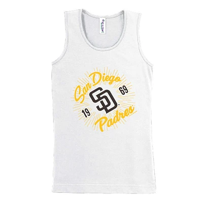 Girls Youth Soft as a Grape White San Diego Padres Tank Top