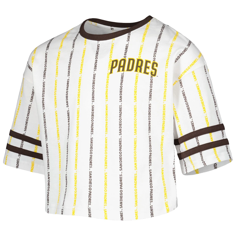 T-shirt rayé San Diego Padres Ball blanc pour jeune fille