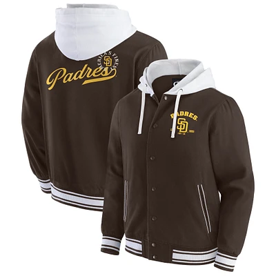 Veste à capuche boutons-pression complète pour homme Darius Rucker Collection by Fanatics Brown des Padres de San Diego