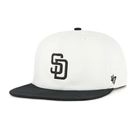 Men's '47 White/Black San Diego Padres Foundation Captain Snapback Hat