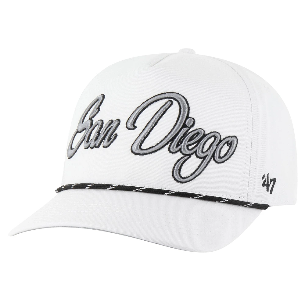 Men's '47 White San Diego Padres Overhand Speckle Hitch Rope Adjustable Hat