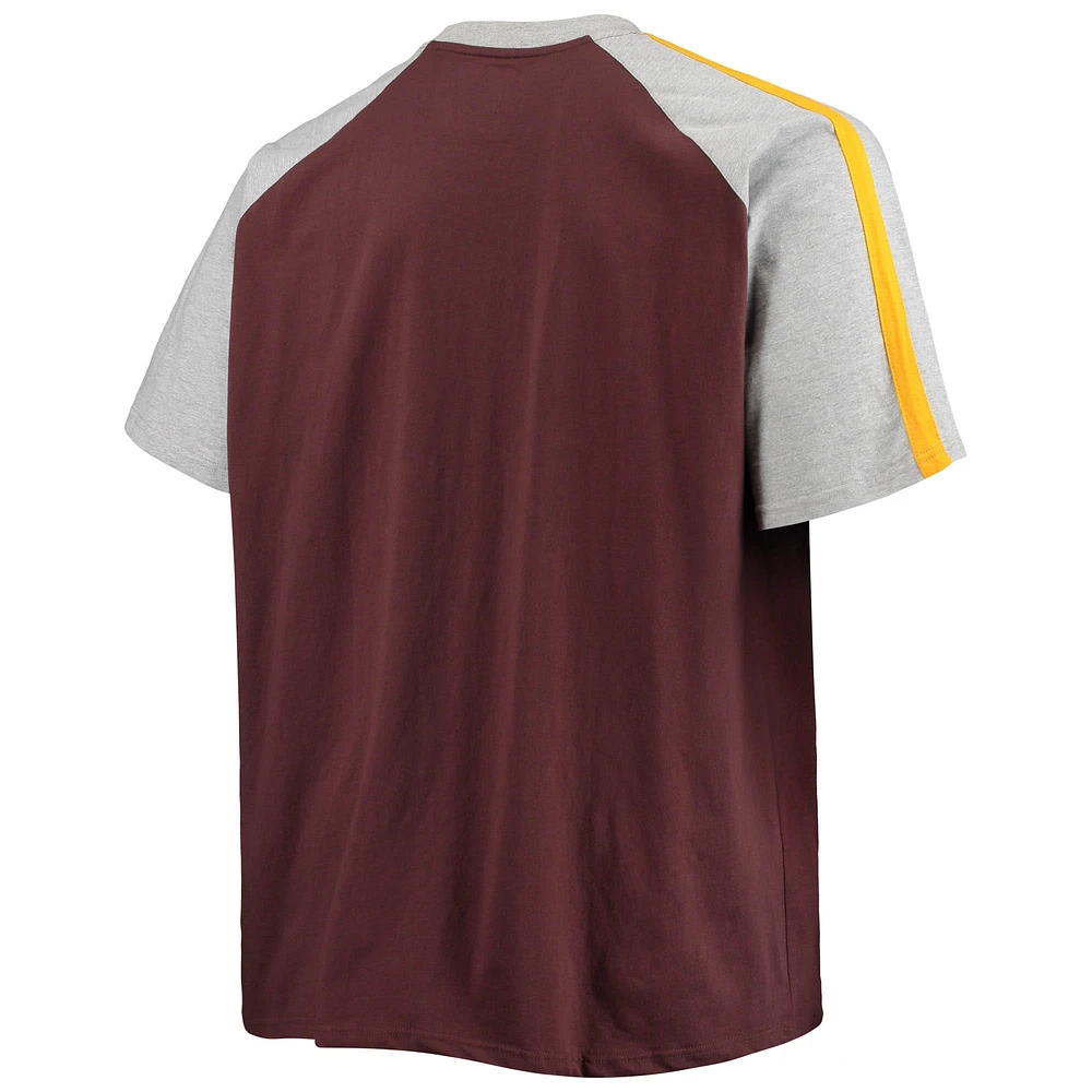 Men's Brown/Heathered Gray San Diego Padres Big & Tall Circular Raglan T-Shirt