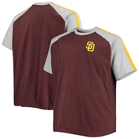 Men's Brown/Heathered Gray San Diego Padres Big & Tall Circular Raglan T-Shirt