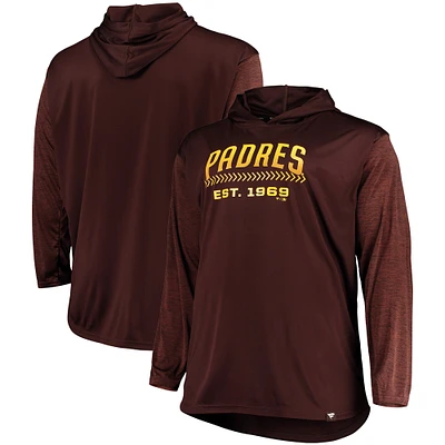 Sweat à capuche marron pour hommes des San Diego Padres Big & Tall Wordmark Club