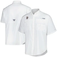 Men's Columbia White San Diego Padres Tamiami Omni-Shade Button-Down Shirt
