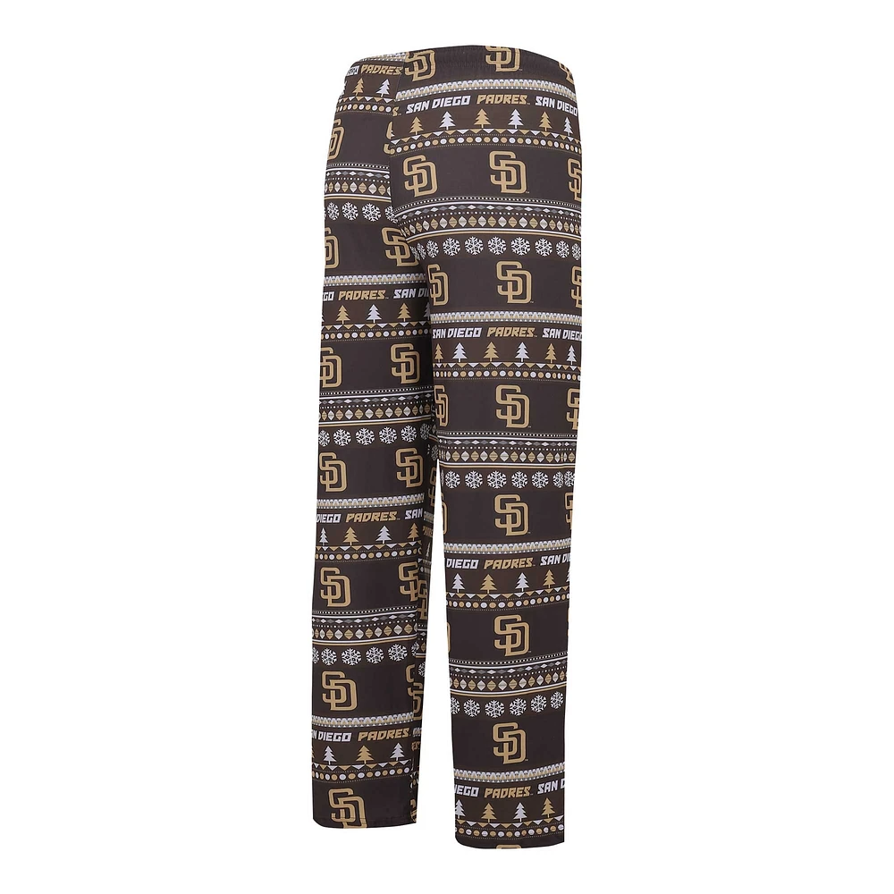 Men's Concepts Sport Brown San Diego Padres Knit Ugly Sweater Long Sleeve Top & Pants Set