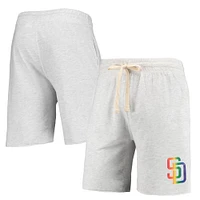 Men's Concepts Sport Oatmeal San Diego Padres Mainstream Logo Terry Tri-Blend Shorts
