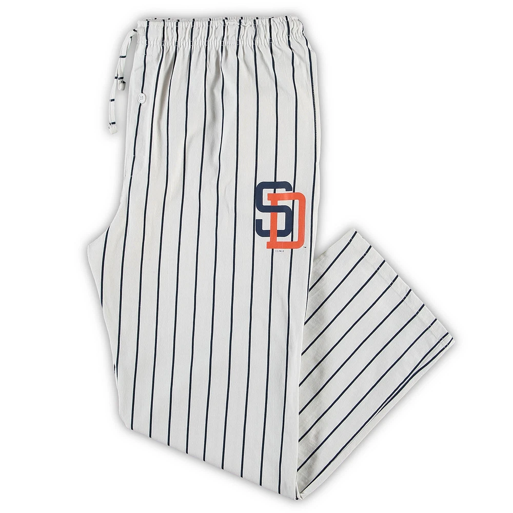 Men's Concepts Sport White/Navy San Diego Padres Big & Tall Pinstripe Sleep Pants