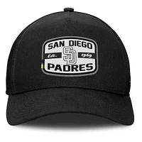 Casquette Snapback de camionneur A-Frame Fanatics pour hommes, noire, San Diego Padres Team Patch