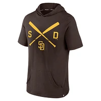 Men's Fanatics Brown San Diego Padres Iconic Rebel Short Sleeve Hooded Top