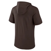 Men's Fanatics Brown San Diego Padres Iconic Rebel Short Sleeve Hooded Top