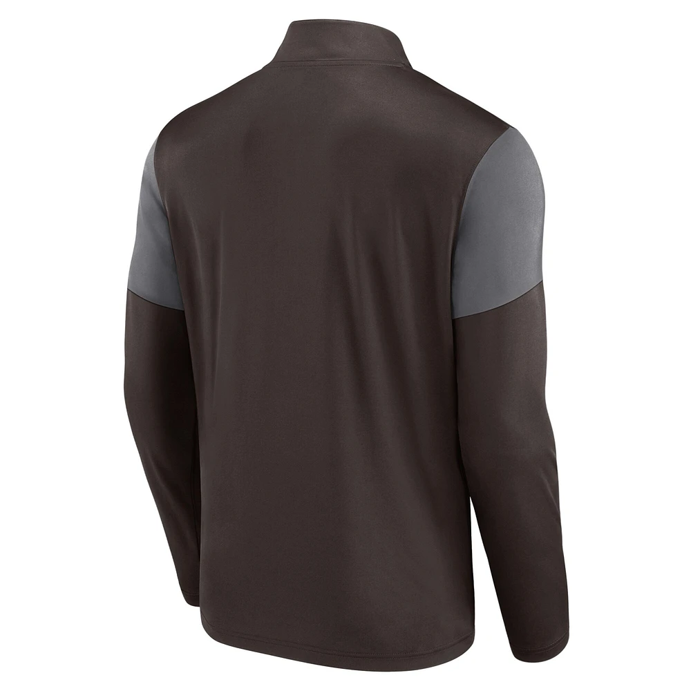 Men's Fanatics Brown San Diego Padres Logo Quarter-Zip Top