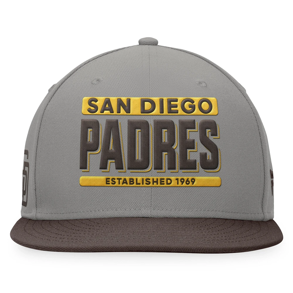 Men's Fanatics Gray/Brown San Diego Padres Line Drive Two-Tone Snapback Hat